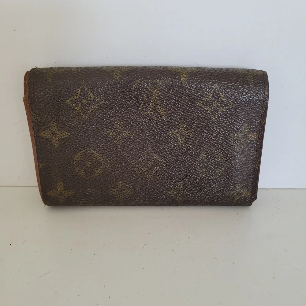 Louis Vuitton Monogram Canvas Bifold Wallet Brown Leather CA0928 Made in Spain